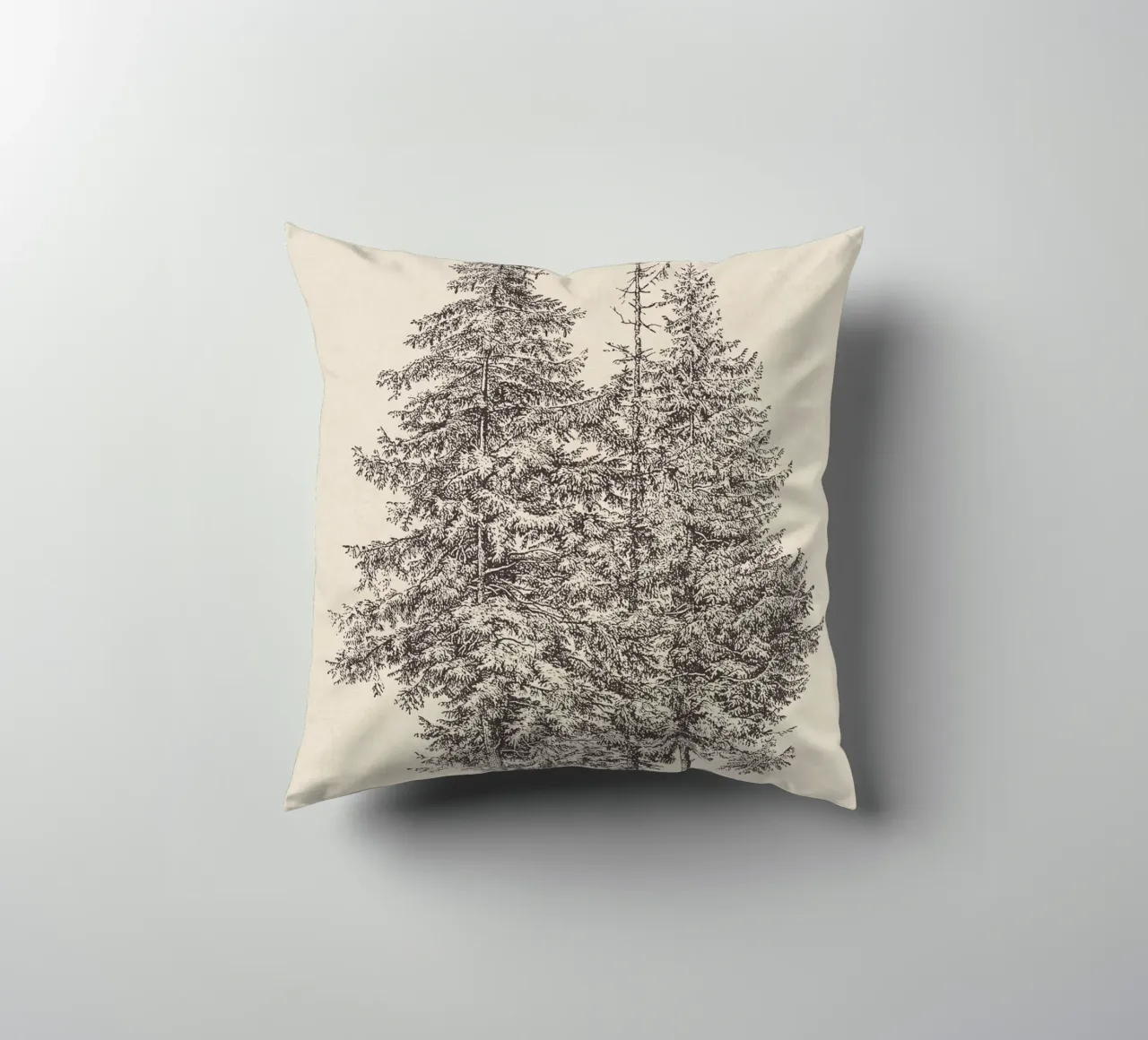 Tree Sketch - Norway Spruce cuscino da apoloprints