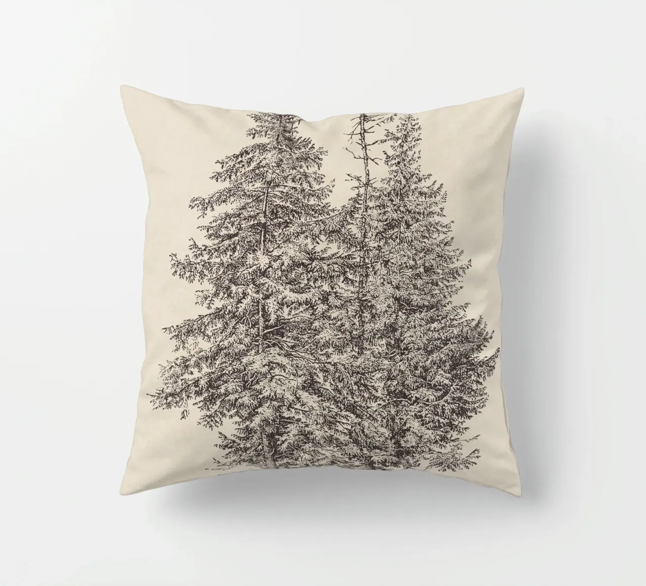 Tree Sketch - Norway Spruce cuscino da apoloprints