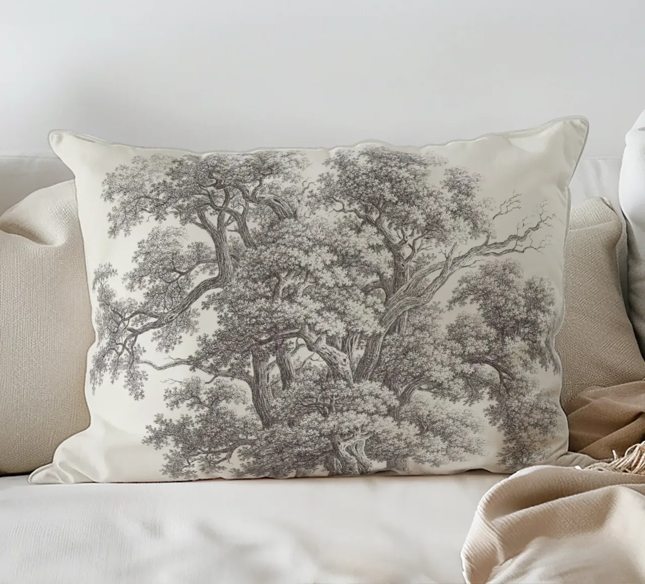 Tree Sketch - Oak Group cuscino da apoloprints