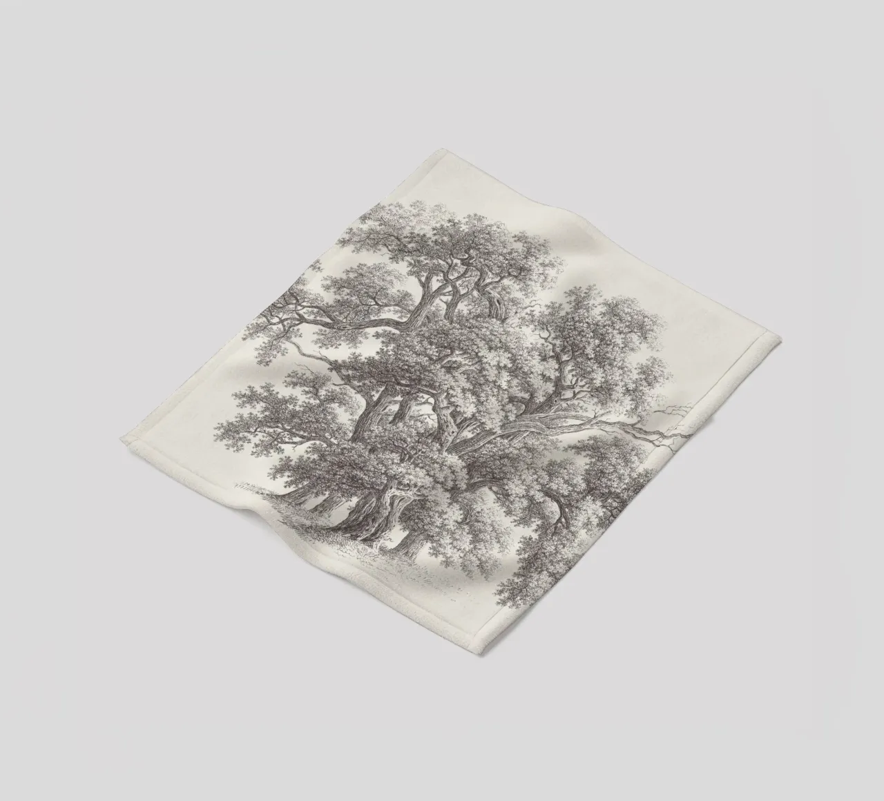 Tree Sketch - Oak Group coperta in pile da apoloprints