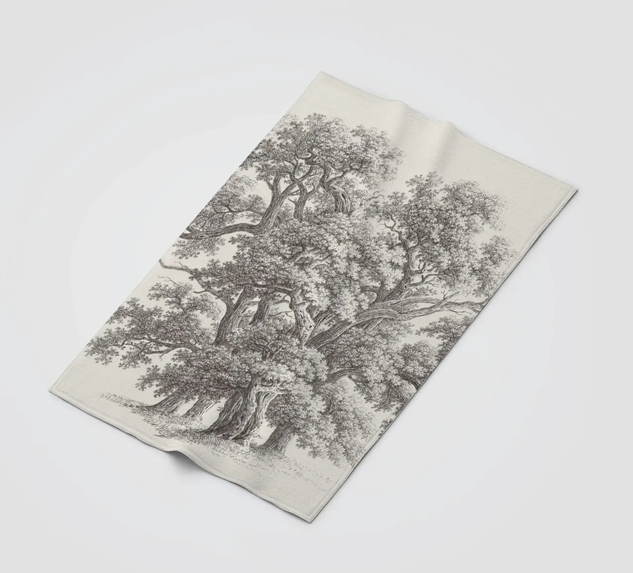 Tree Sketch - Oak Group coperta in pile da apoloprints