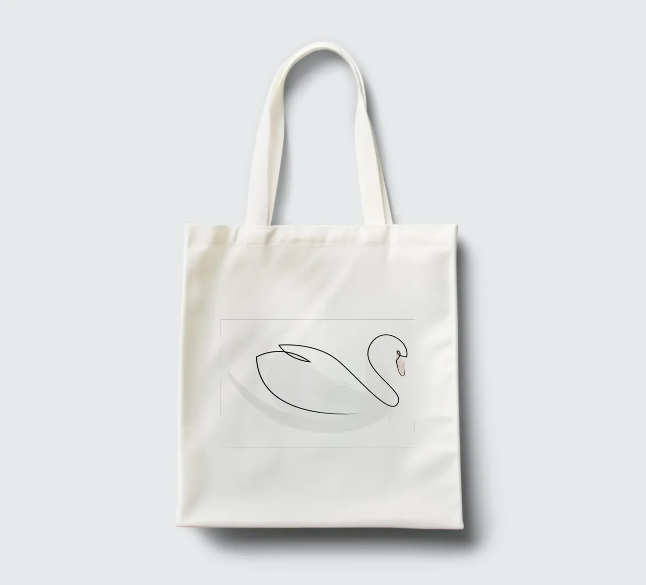 Cigno a una linea borsa in juta da Addillum