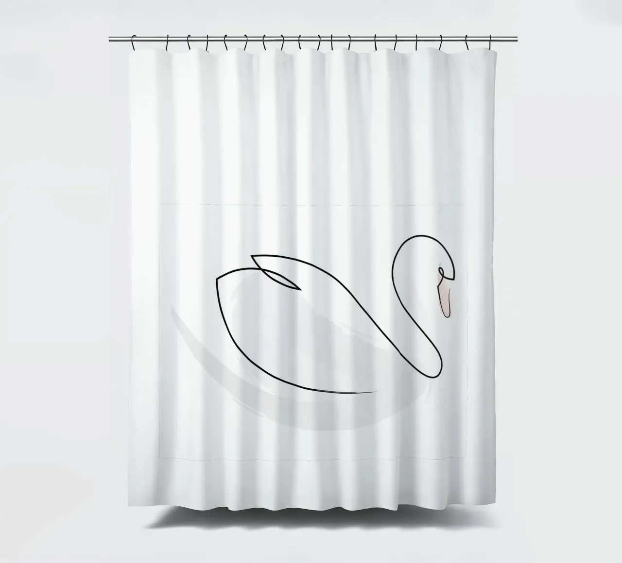 Cigno a una linea tenda da doccia da Addillum