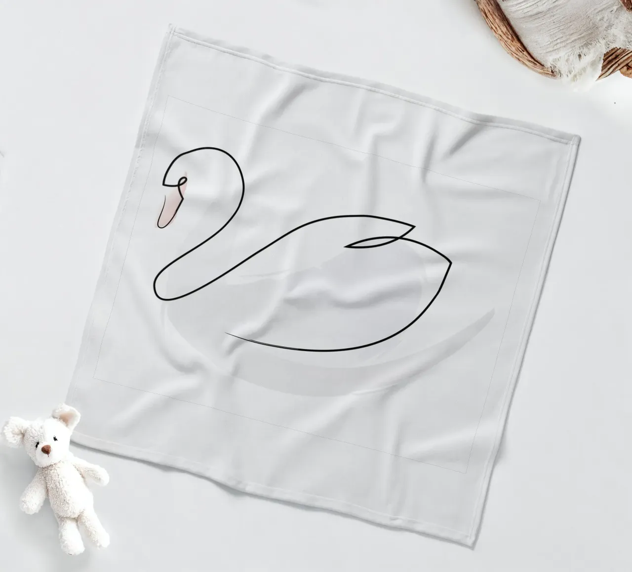 Cigno a una linea coperta in pile da Addillum