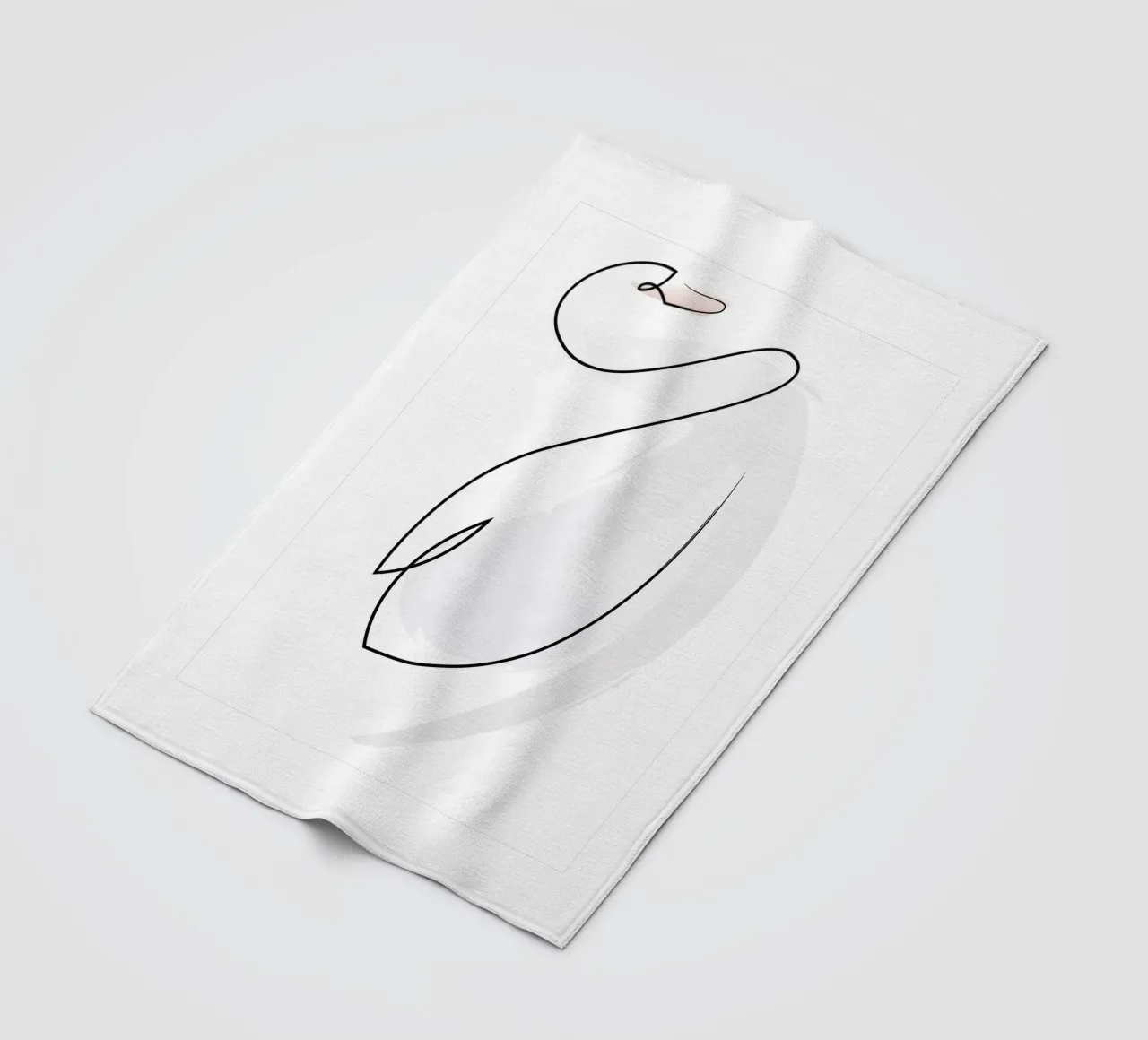 Cigno a una linea coperta in pile da Addillum