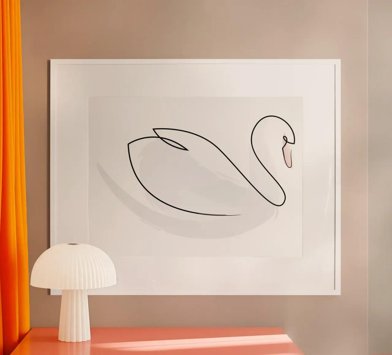 Cigno a una linea poster da Addillum