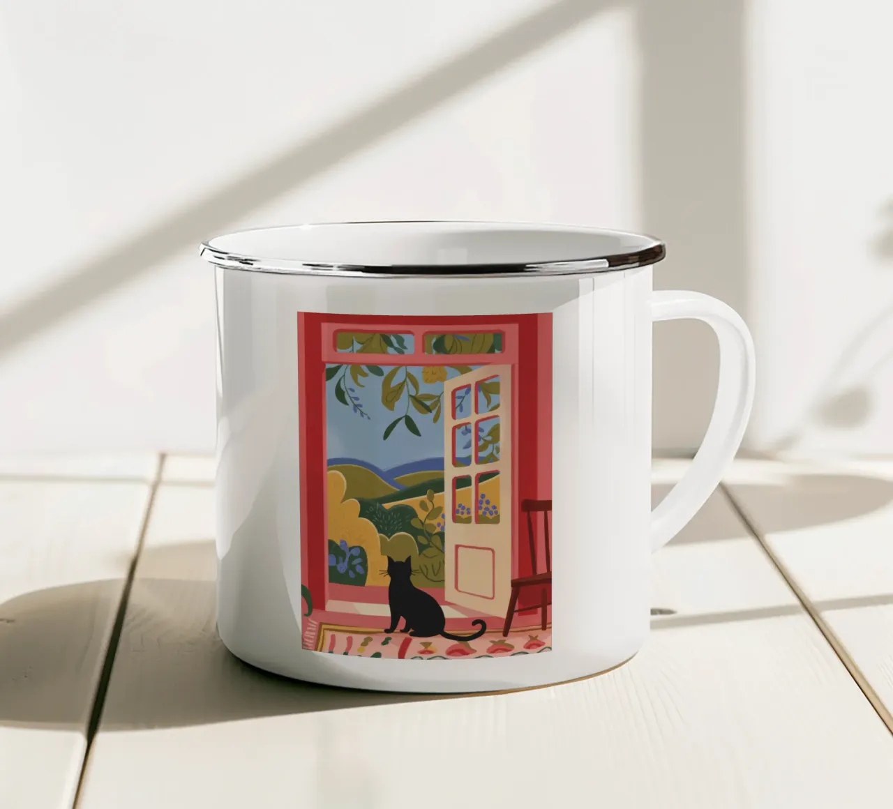 Pastoral Scene tazza in smalto da Artie Shifa