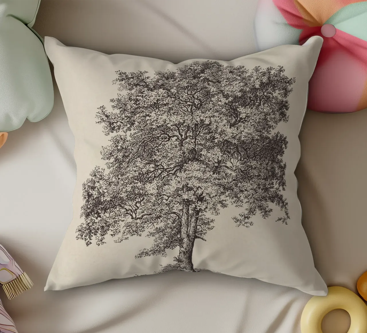 Tree Sketch - Sycamore Maple cuscino da apoloprints