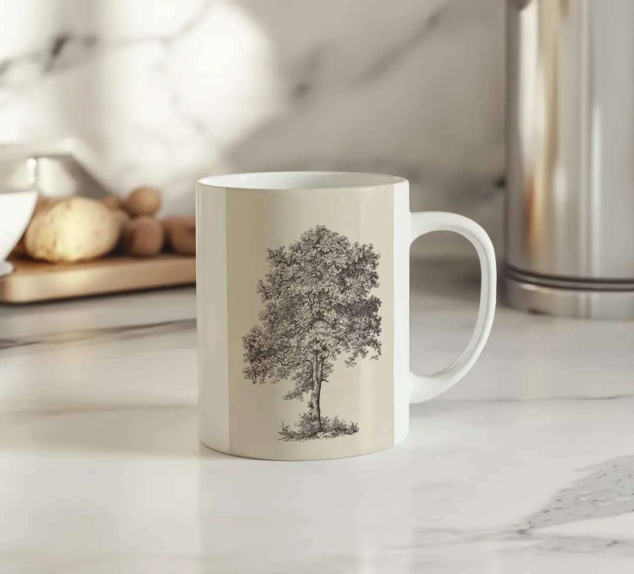 Tree Sketch - Sycamore Maple keramische mok van apoloprints