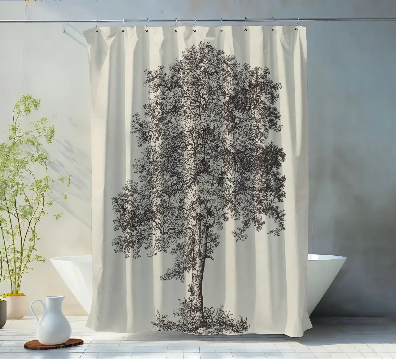 Tree Sketch - Sycamore Maple tenda da doccia da apoloprints