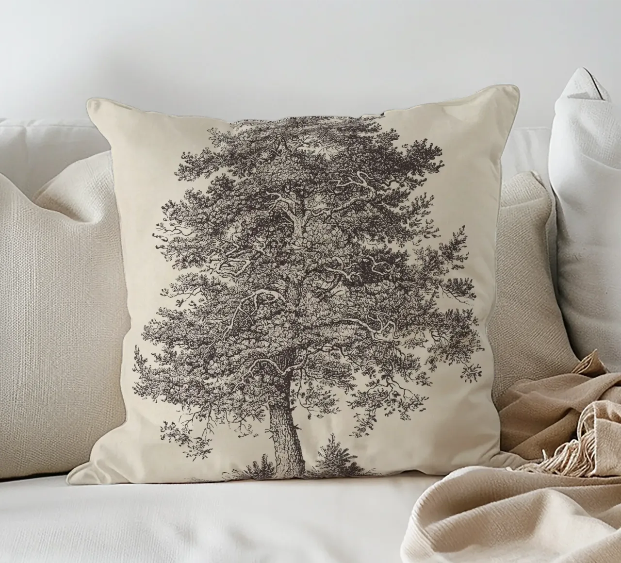 Tree Sketch - Scotch Pine cuscino da apoloprints