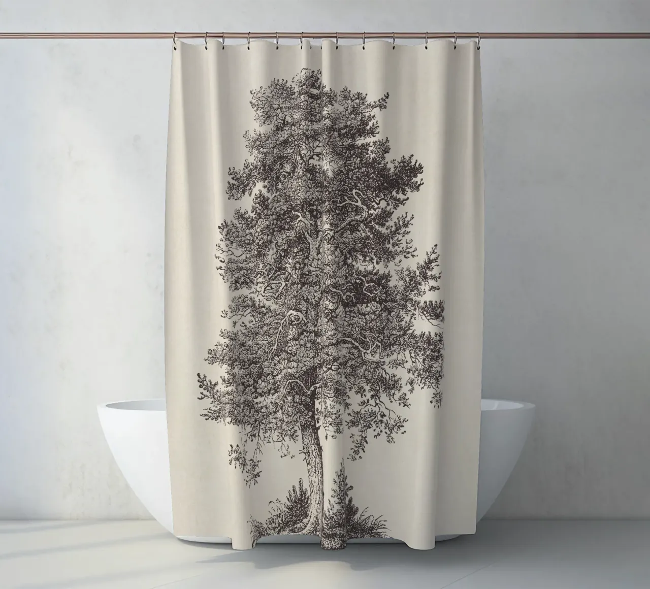 Tree Sketch - Scotch Pine tenda da doccia da apoloprints