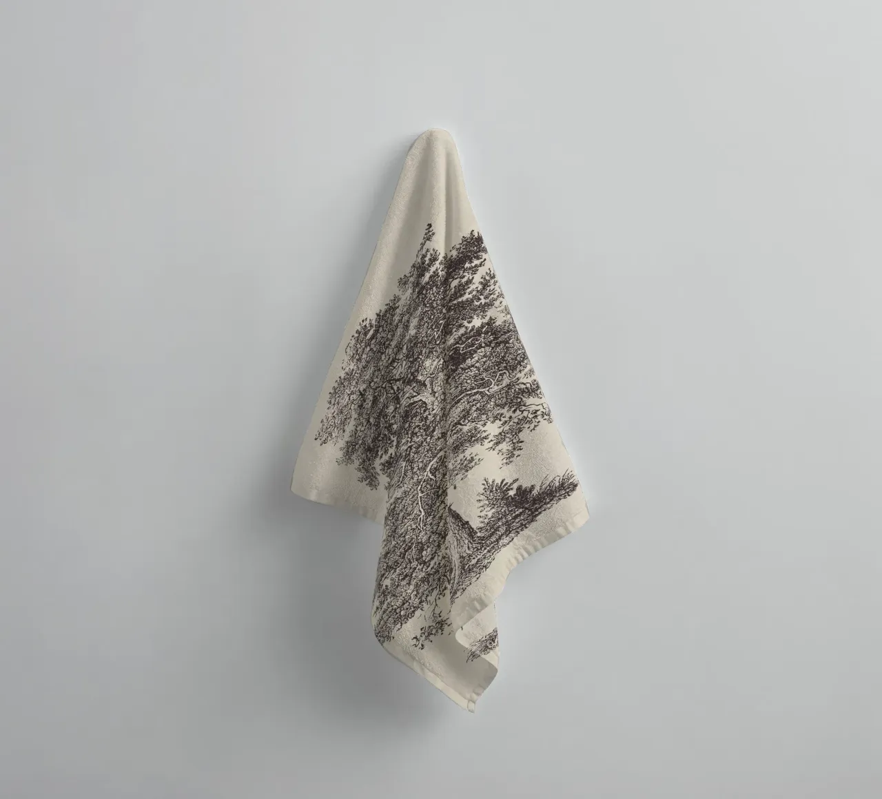 Tree Sketch - Scotch Pine asciugamano da bagno da apoloprints