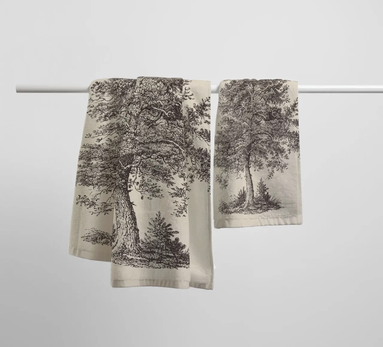 Tree Sketch - Scotch Pine asciugamano da bagno da apoloprints