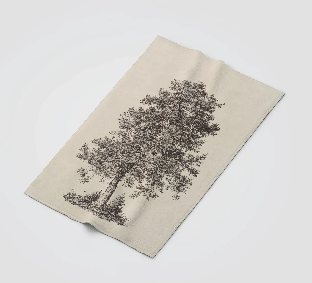 Tree Sketch - Scotch Pine manta de franela de apoloprints