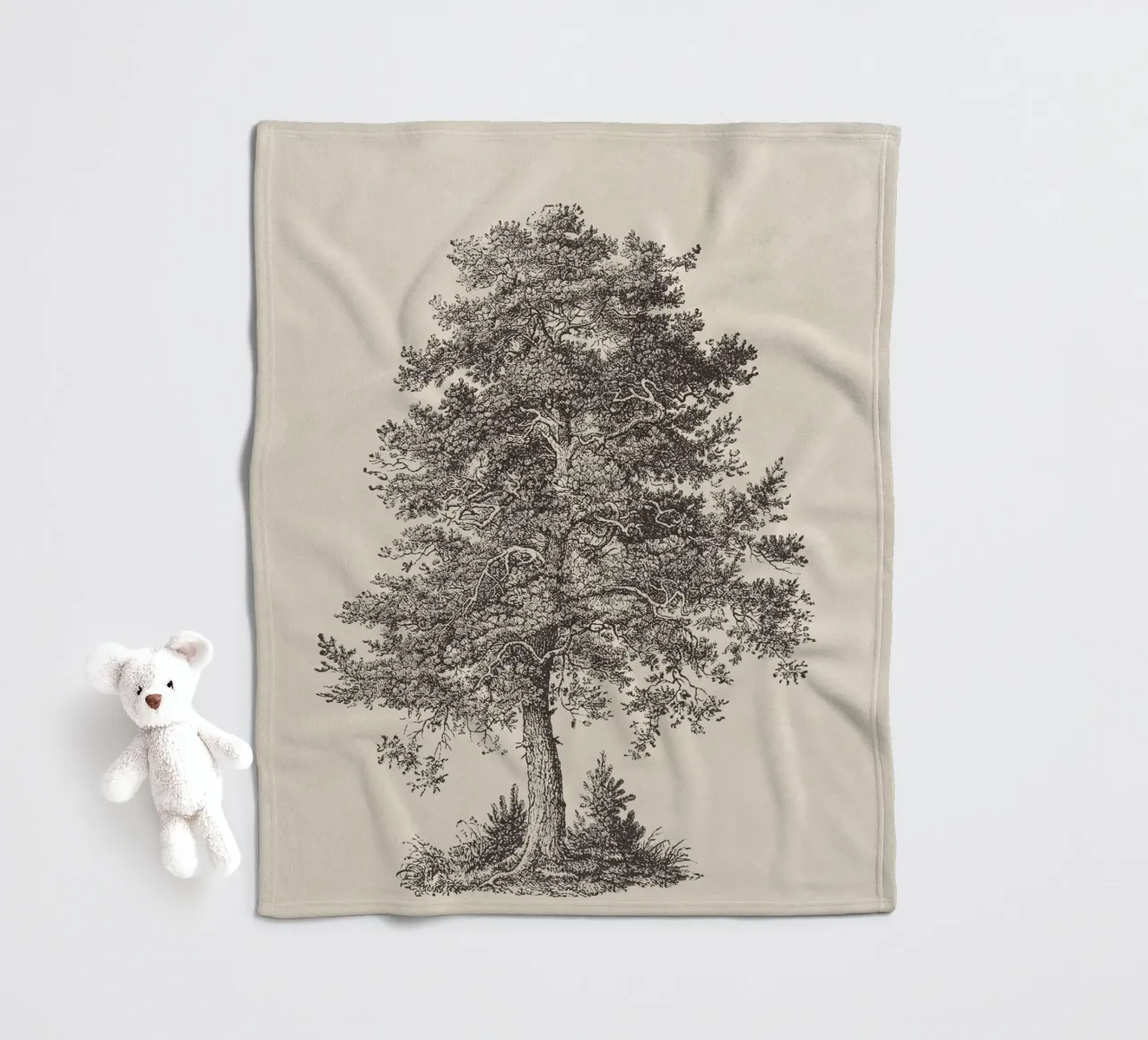 Tree Sketch - Scotch Pine coperta in pile da apoloprints