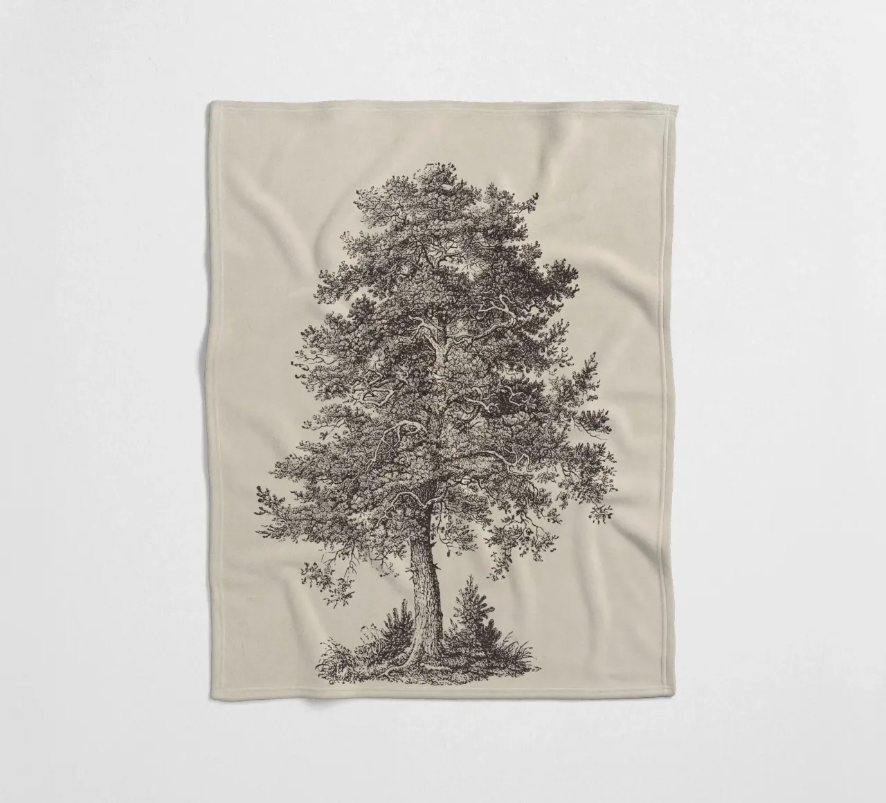 Tree Sketch - Scotch Pine manta de franela de apoloprints
