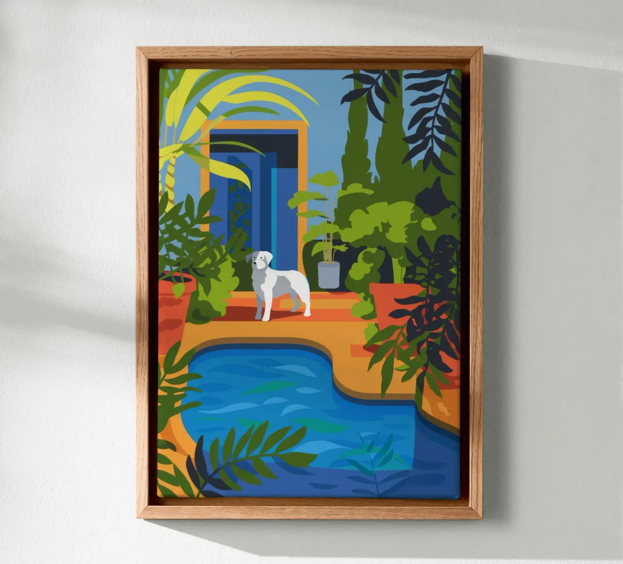 Ruhe am Pool Leinwand mit Schattenfugenrahmen von Artie Shifa