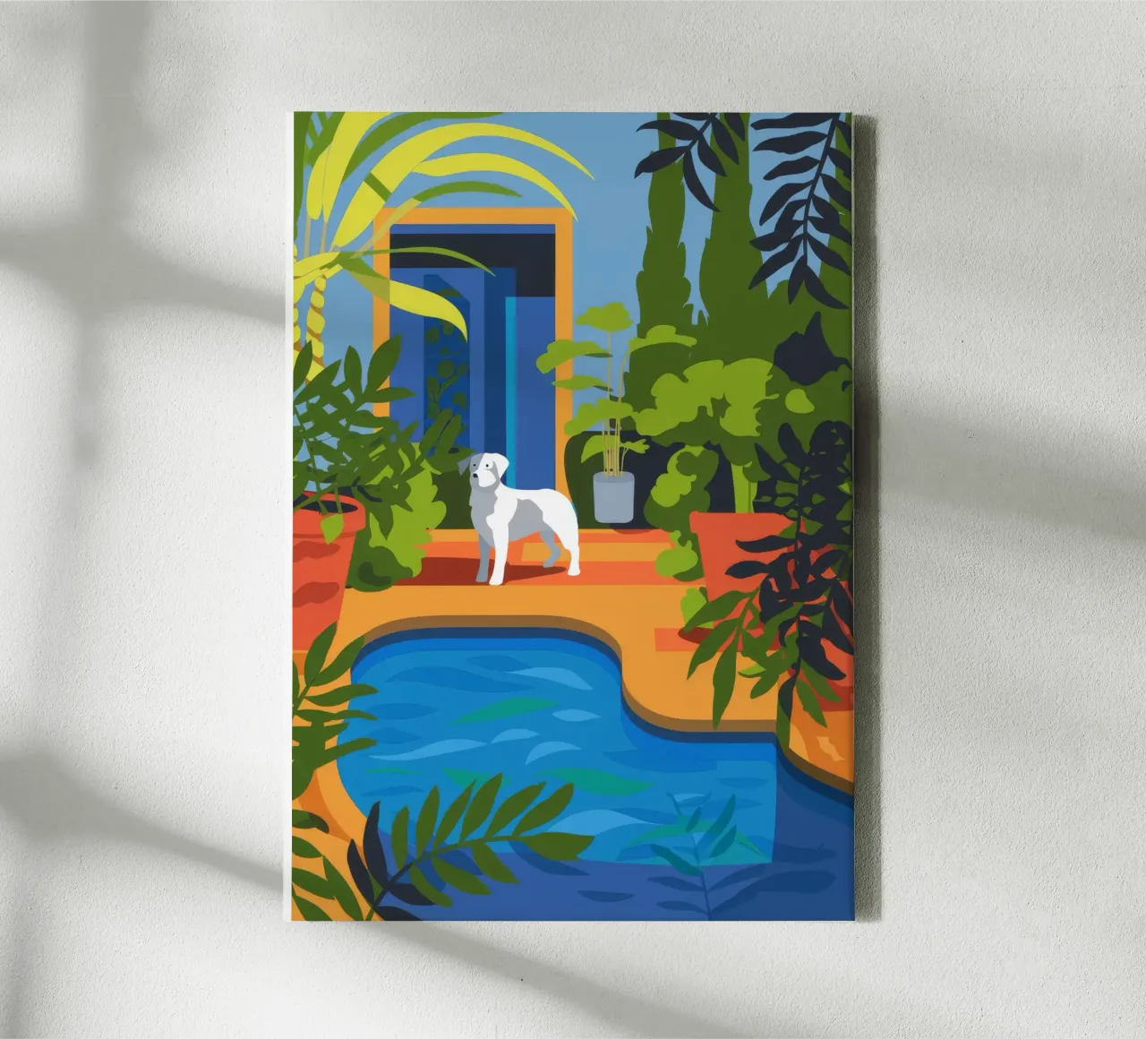 Ruhe am Pool Leinwand mit Schattenfugenrahmen von Artie Shifa