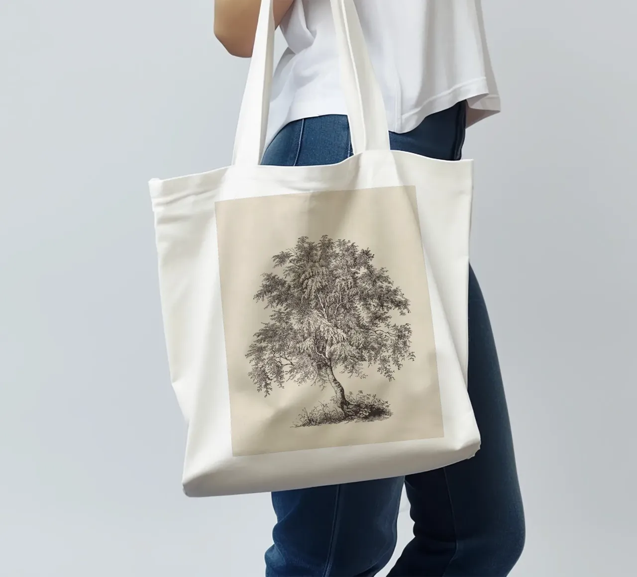 Tree Sketch - Silver Birch borsa in juta da apoloprints