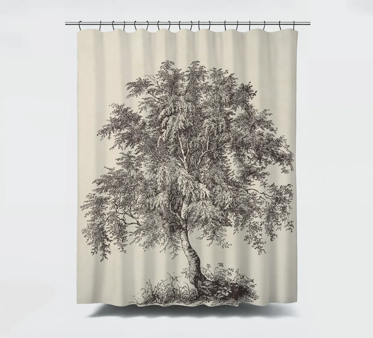 Tree Sketch - Silver Birch tenda da doccia da apoloprints