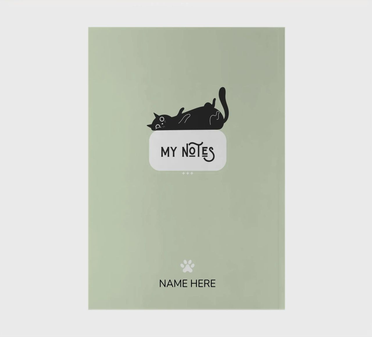 Notizen - Schwarze Katze - Personalisiertes Notizbuch Notizbuch von Peaches Art Prints