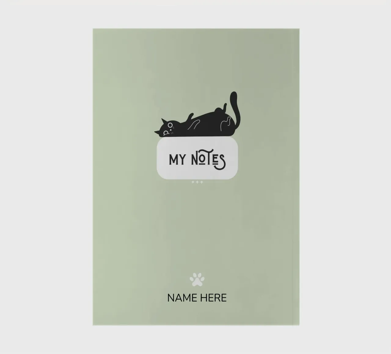 Notes - Black Cat - Personalised Notebook notebook by Peaches Art Prints