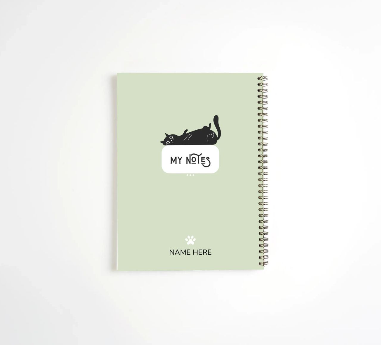 Notizen - Schwarze Katze - Personalisiertes Notizbuch Ringbuch von Peaches Art Prints