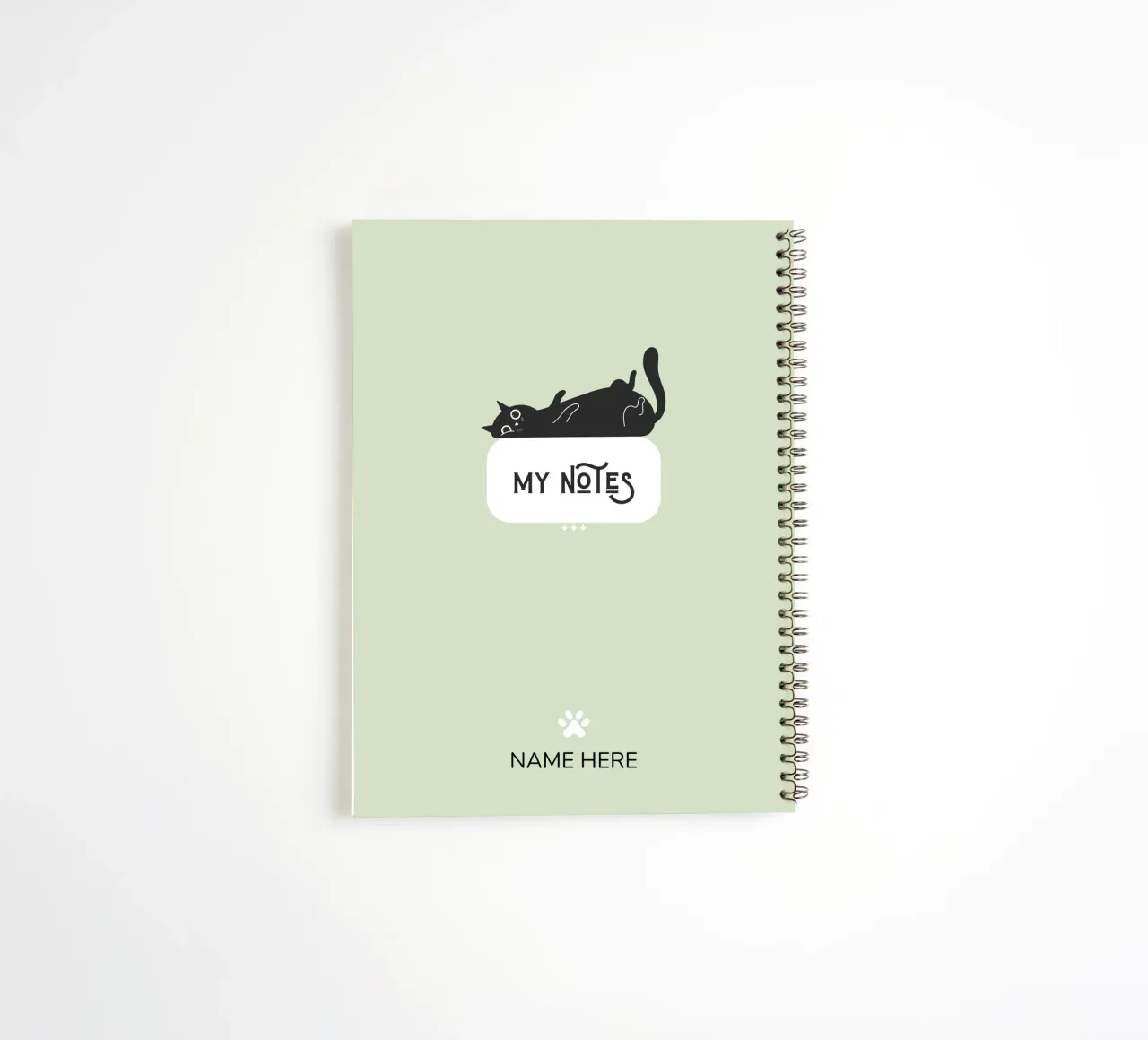 Notes - Black Cat - Personalised Notebook spiral notebook by Peaches Art Prints