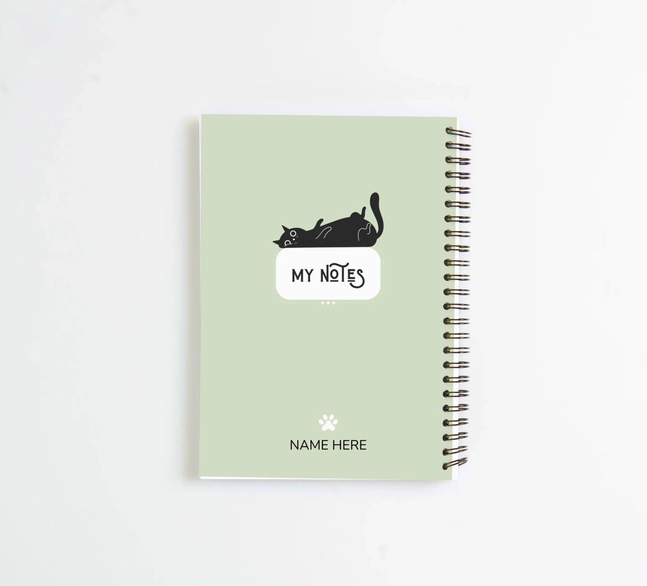 Notizen - Schwarze Katze - Personalisiertes Notizbuch Ringbuch von Peaches Art Prints