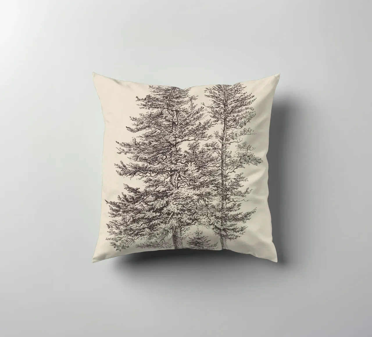 Tree Sketch - Silver Fir cuscino da apoloprints