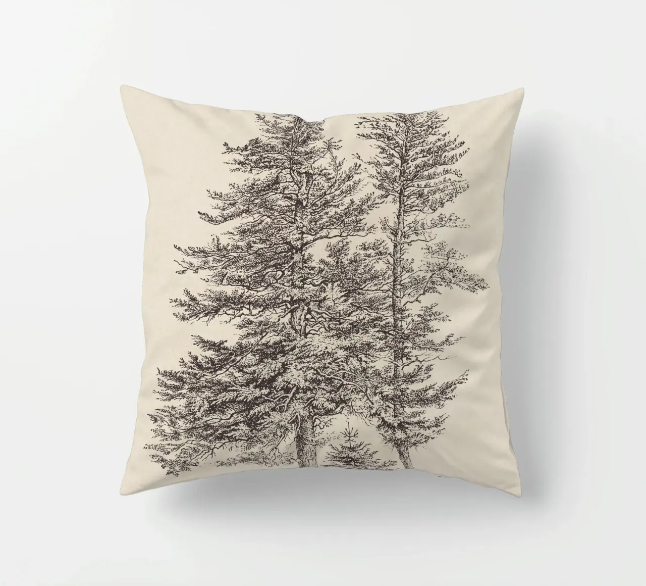 Tree Sketch - Silver Fir cuscino da apoloprints