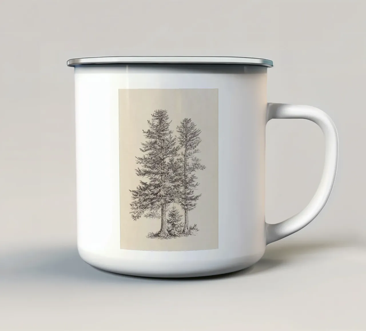 Tree Sketch - Silver Fir tazza in smalto da apoloprints