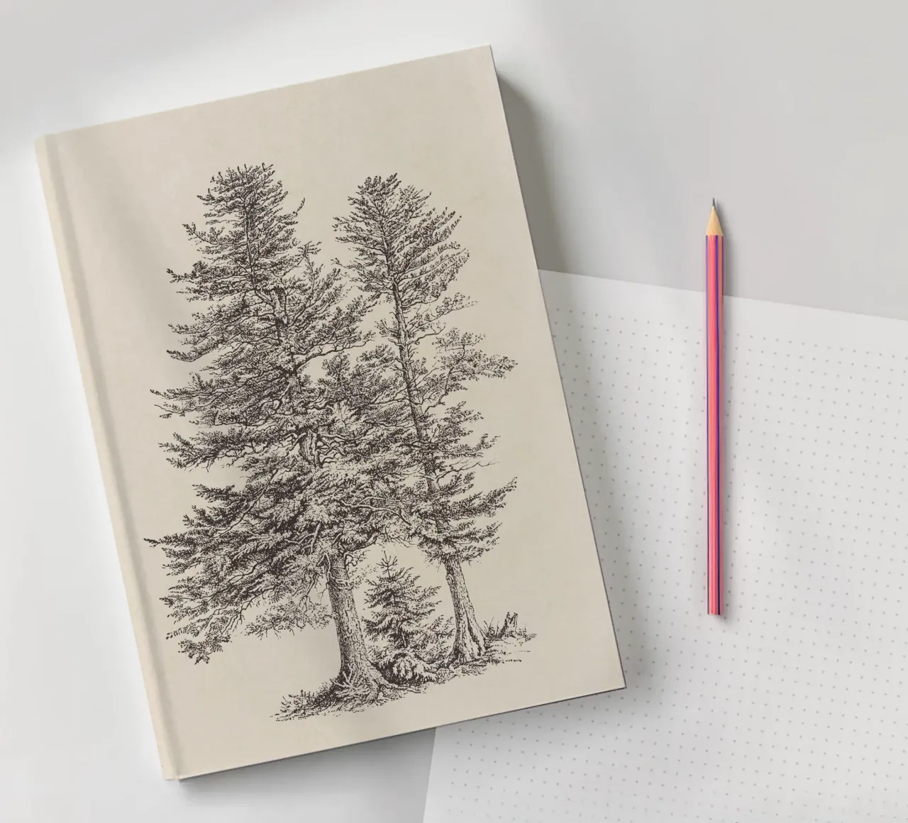 Tree Sketch - Silver Fir notebook by apoloprints