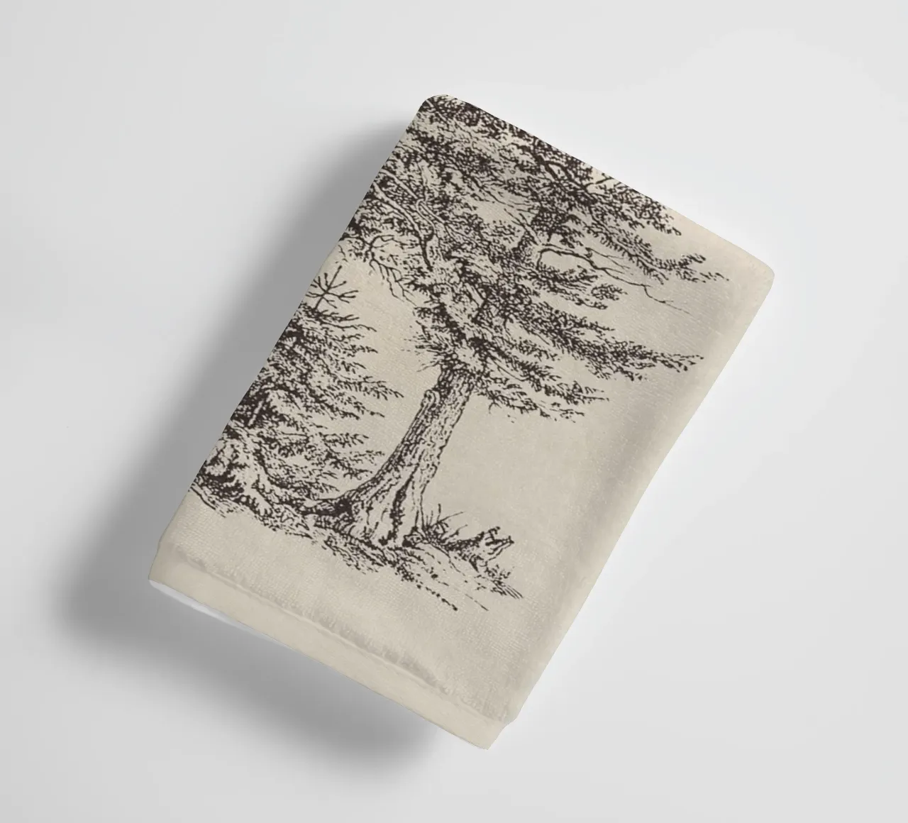 Tree Sketch - Silver Fir asciugamano da bagno da apoloprints
