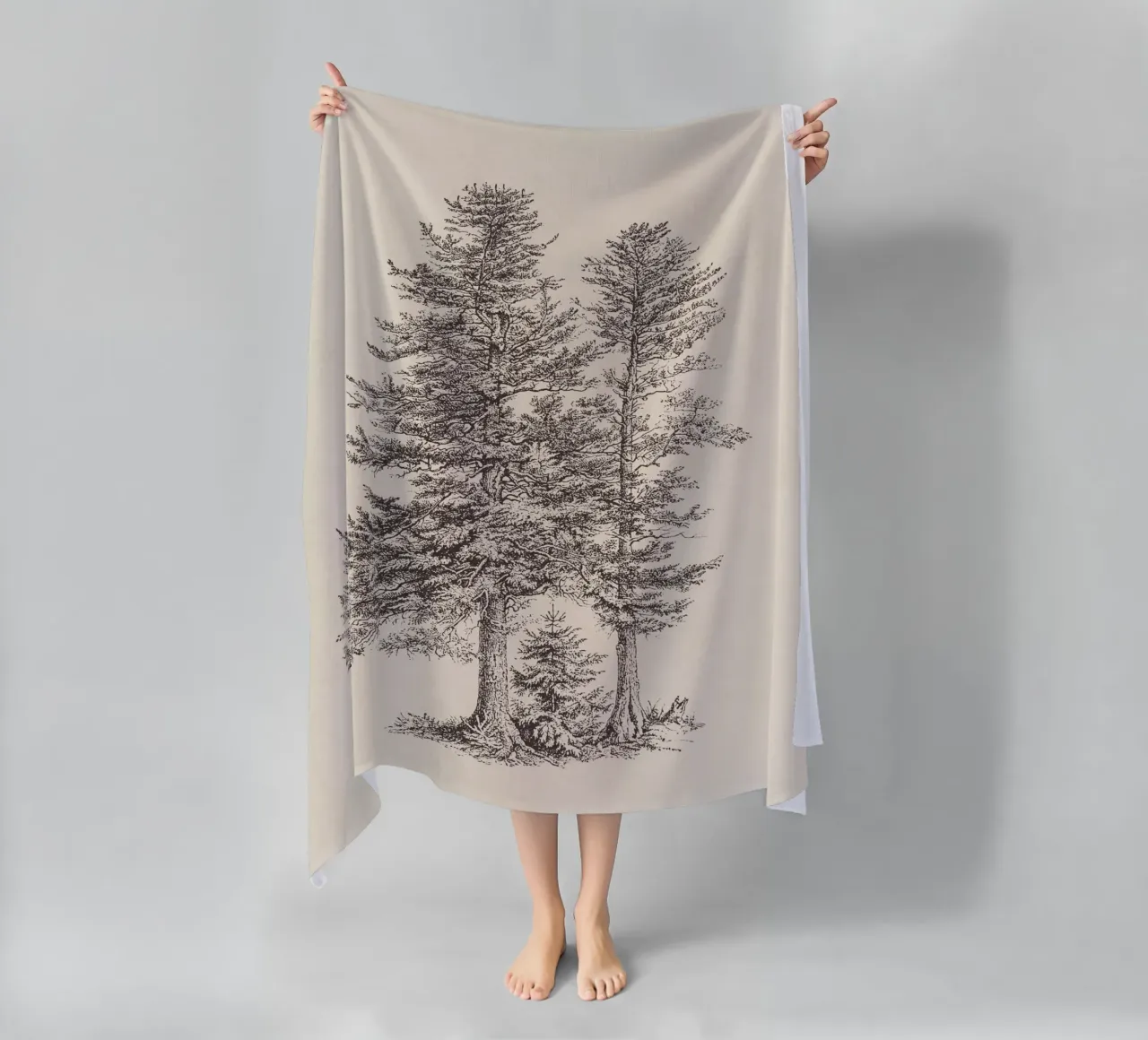 Tree Sketch - Silver Fir telo mare da apoloprints