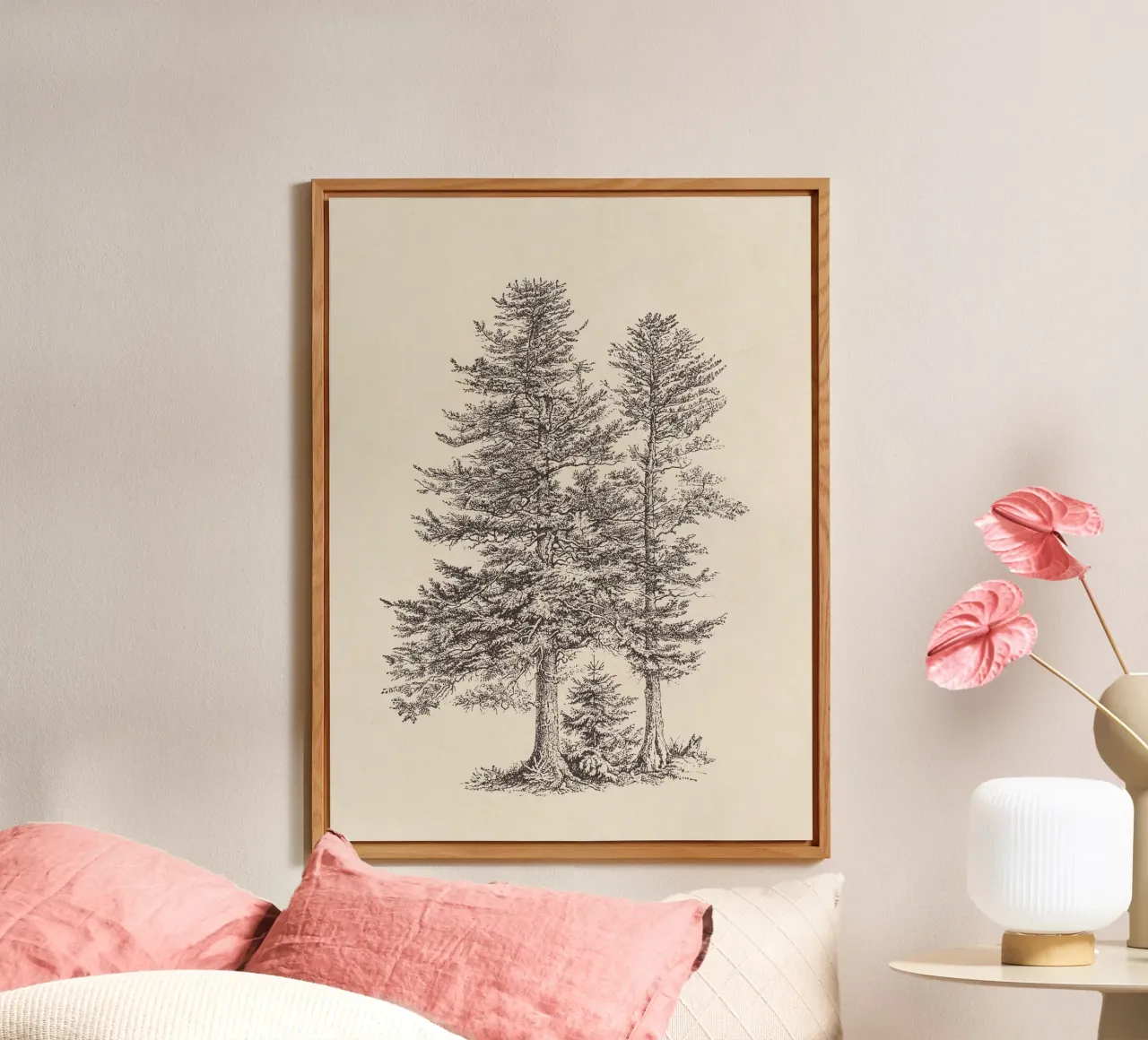 Tree Sketch - Silver Fir alluminio dibond da apoloprints