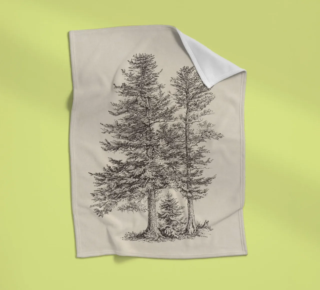 Tree Sketch - Silver Fir coperta in pile da apoloprints