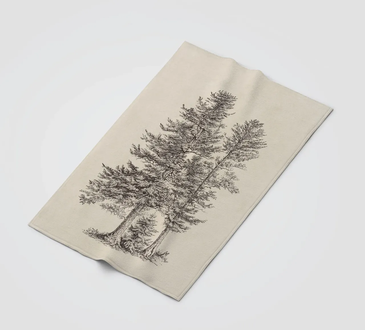 Tree Sketch - Silver Fir coperta in pile da apoloprints