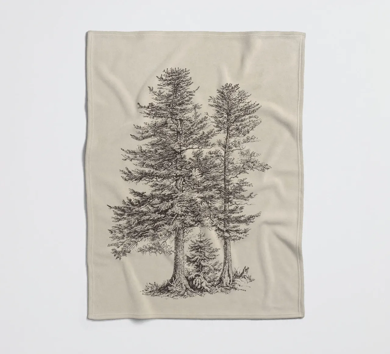 Tree Sketch - Silver Fir coperta in pile da apoloprints