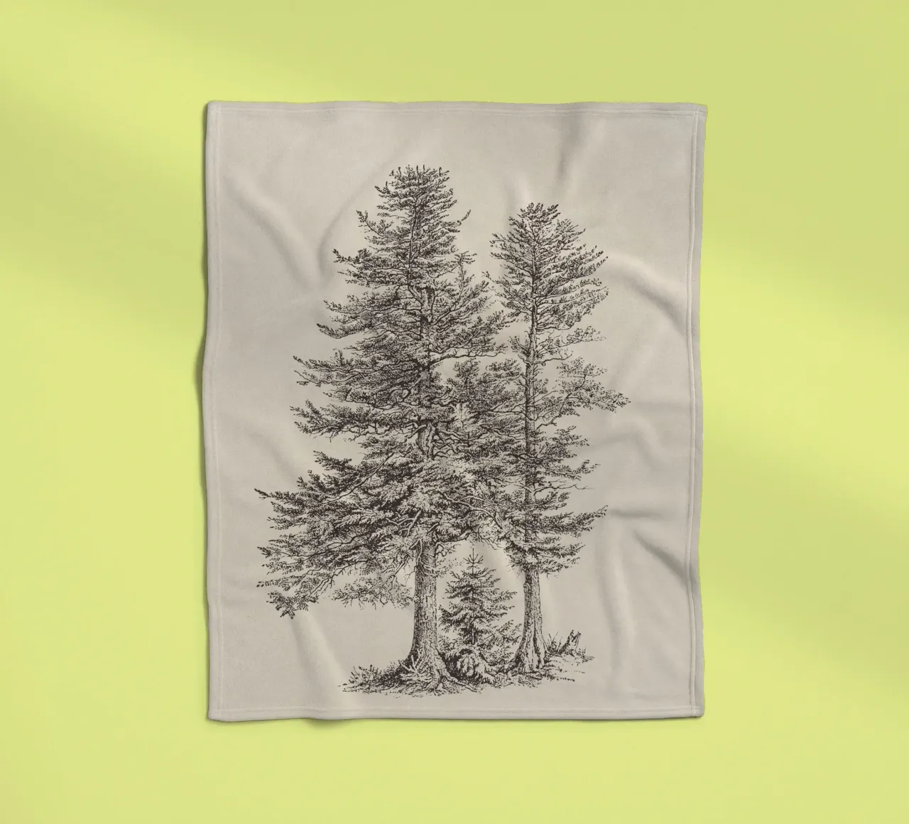 Tree Sketch - Silver Fir coperta in pile da apoloprints
