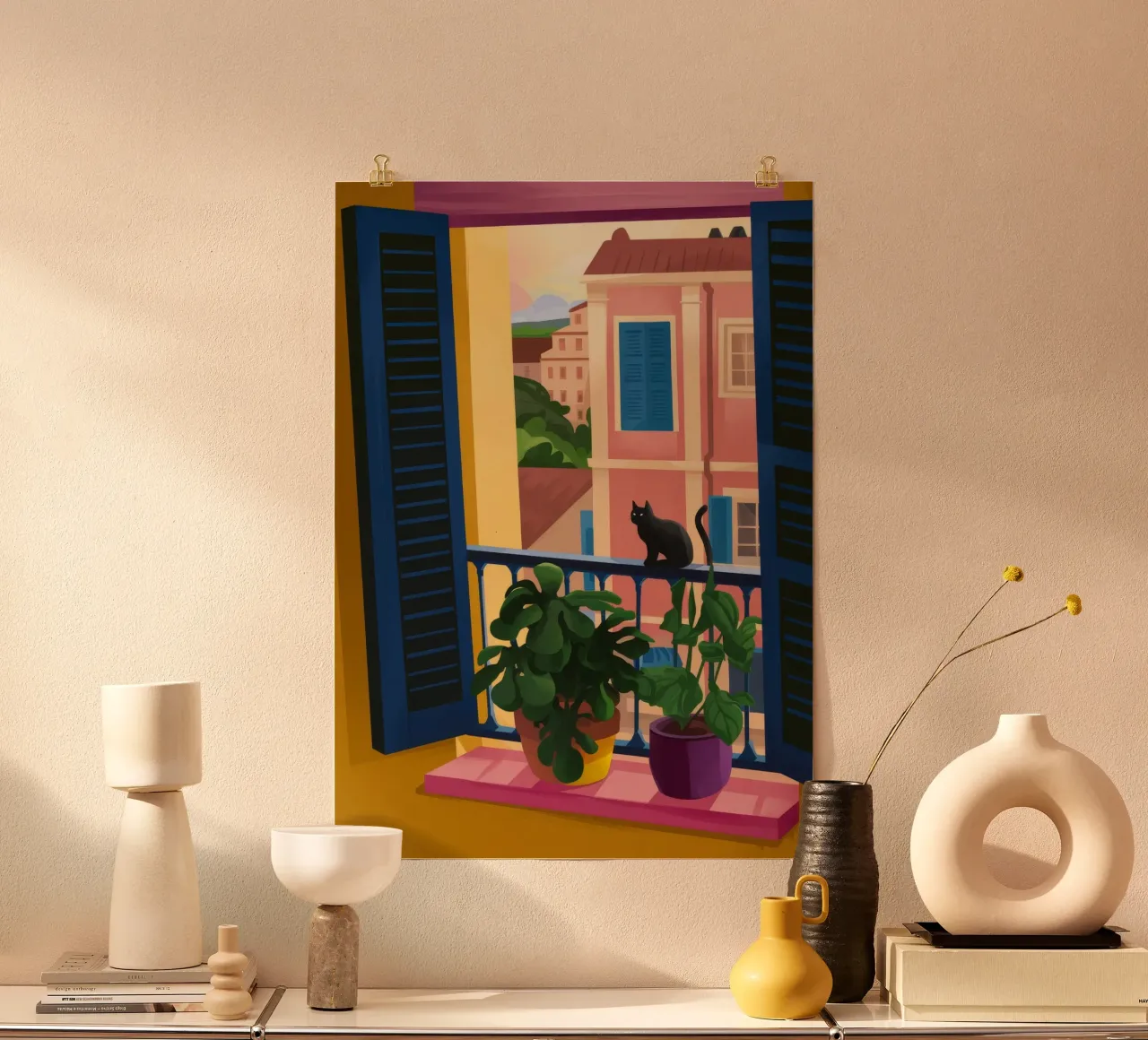 Riflessione silenziosa poster con telaio in plastica da Artie Shifa