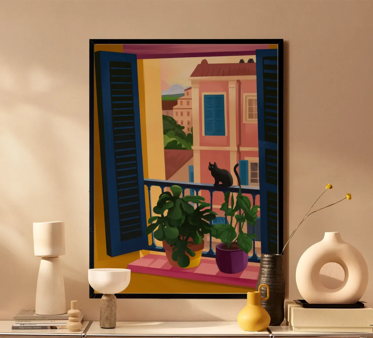 Riflessione silenziosa poster con telaio in plastica da Artie Shifa