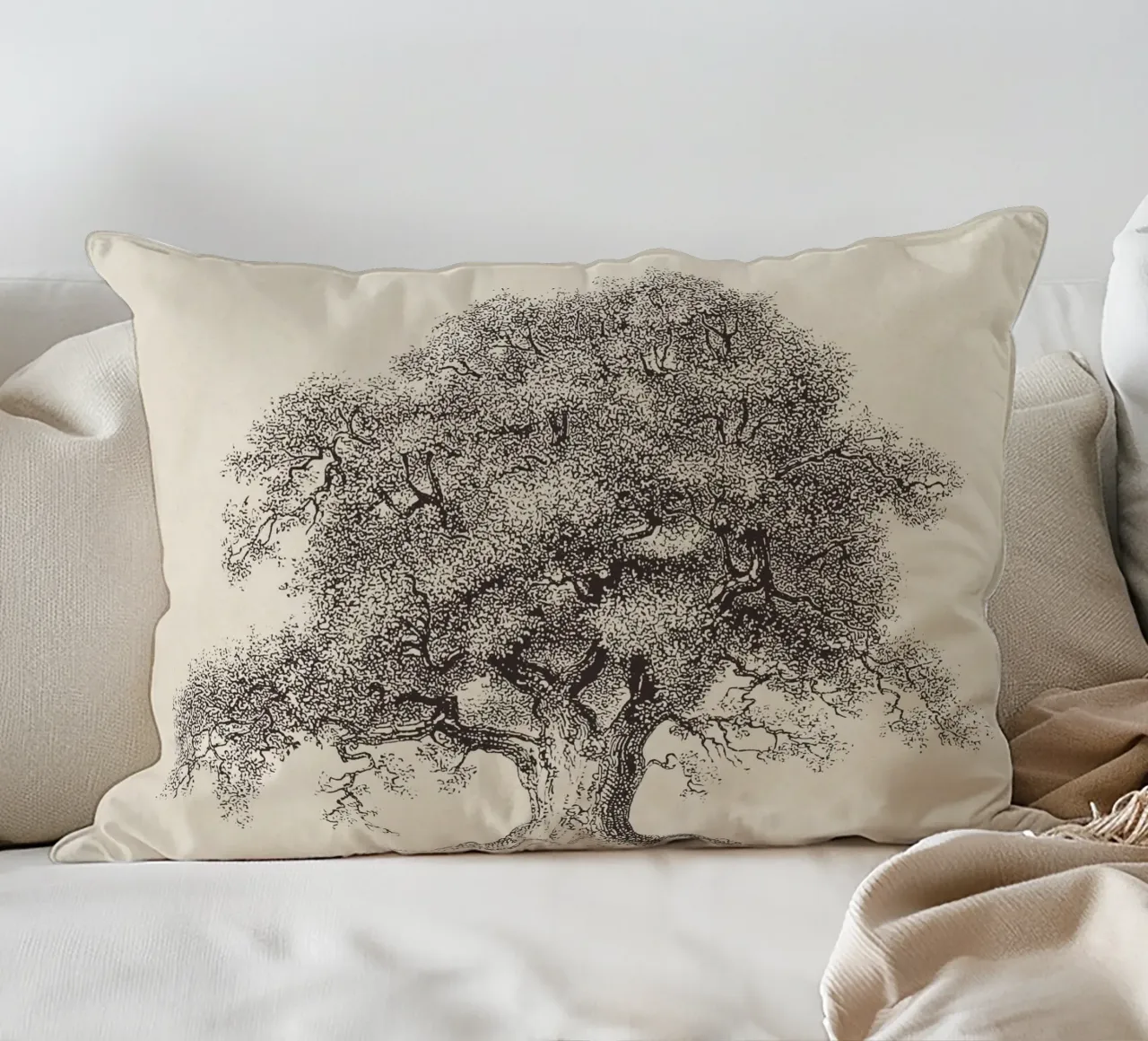 Tree Sketch - Spring Oak cuscino da apoloprints