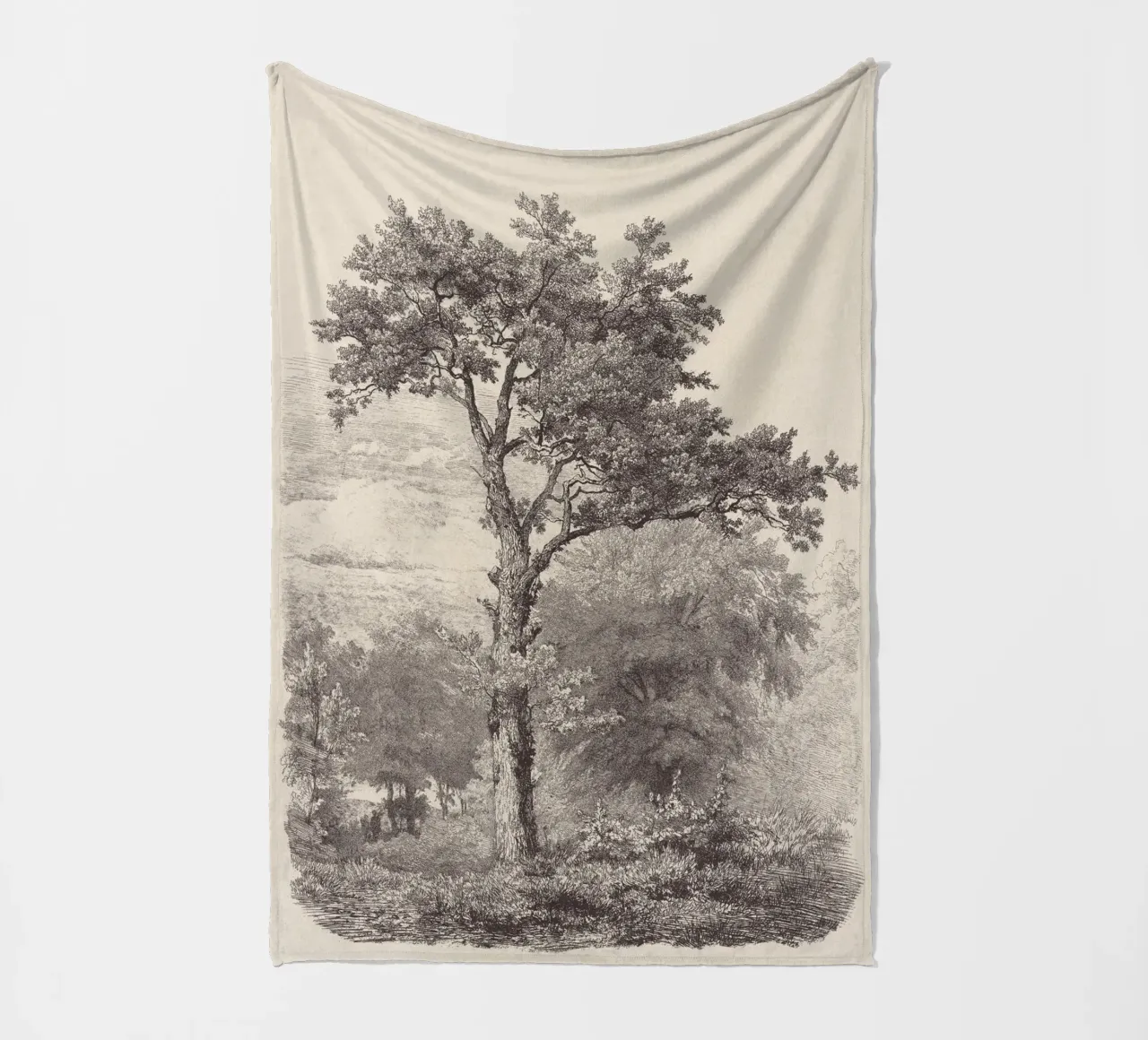 Tree Sketch - Landscape no. 23 coperta in pile da apoloprints