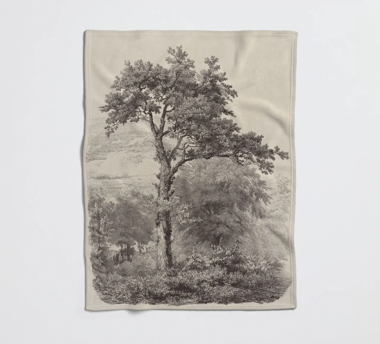 Tree Sketch - Landscape no. 23 coperta in pile da apoloprints