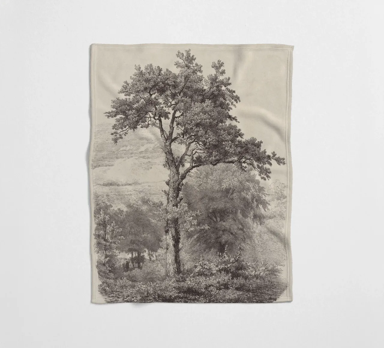 Tree Sketch - Landscape no. 23 coperta in pile da apoloprints