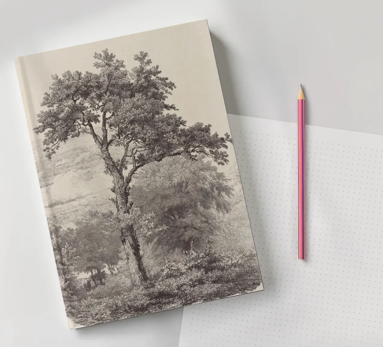 Tree Sketch - Landscape no. 23 notebook by apoloprints