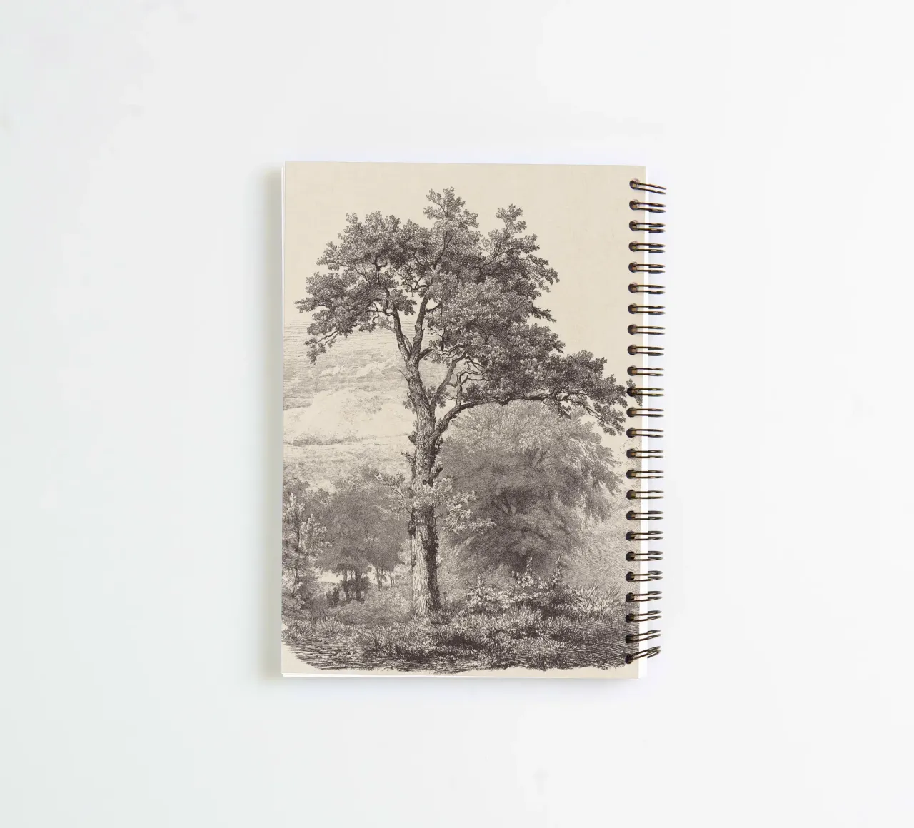 Tree Sketch - Landscape no. 23 spiral notebook by apoloprints