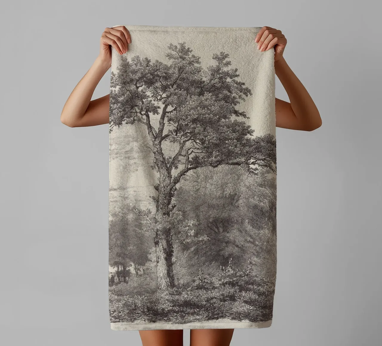 Tree Sketch - Landscape no. 23 asciugamano da bagno da apoloprints